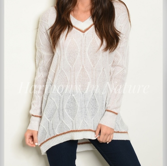 Sweaters - Last 🧡 Ivory Lightweight Tunic Sweater